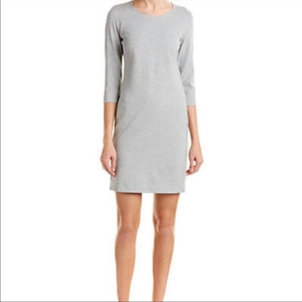 Theory | Gray Half Sleeve Mini Shift Fixture Pont Dress